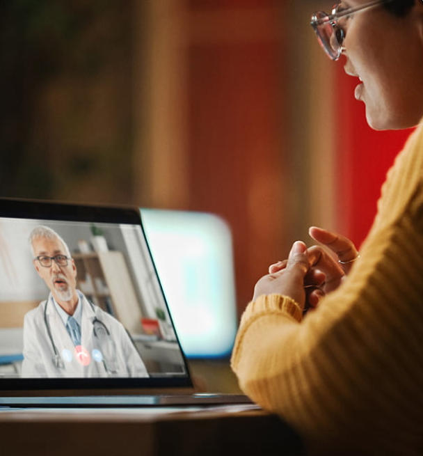 Patient on telehealth appointment