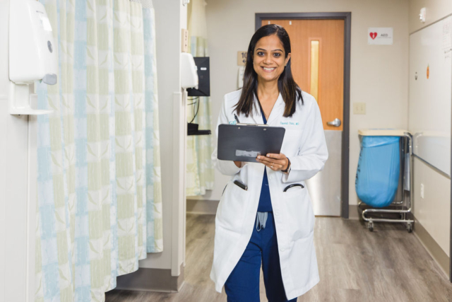 Doctor smiling to camera